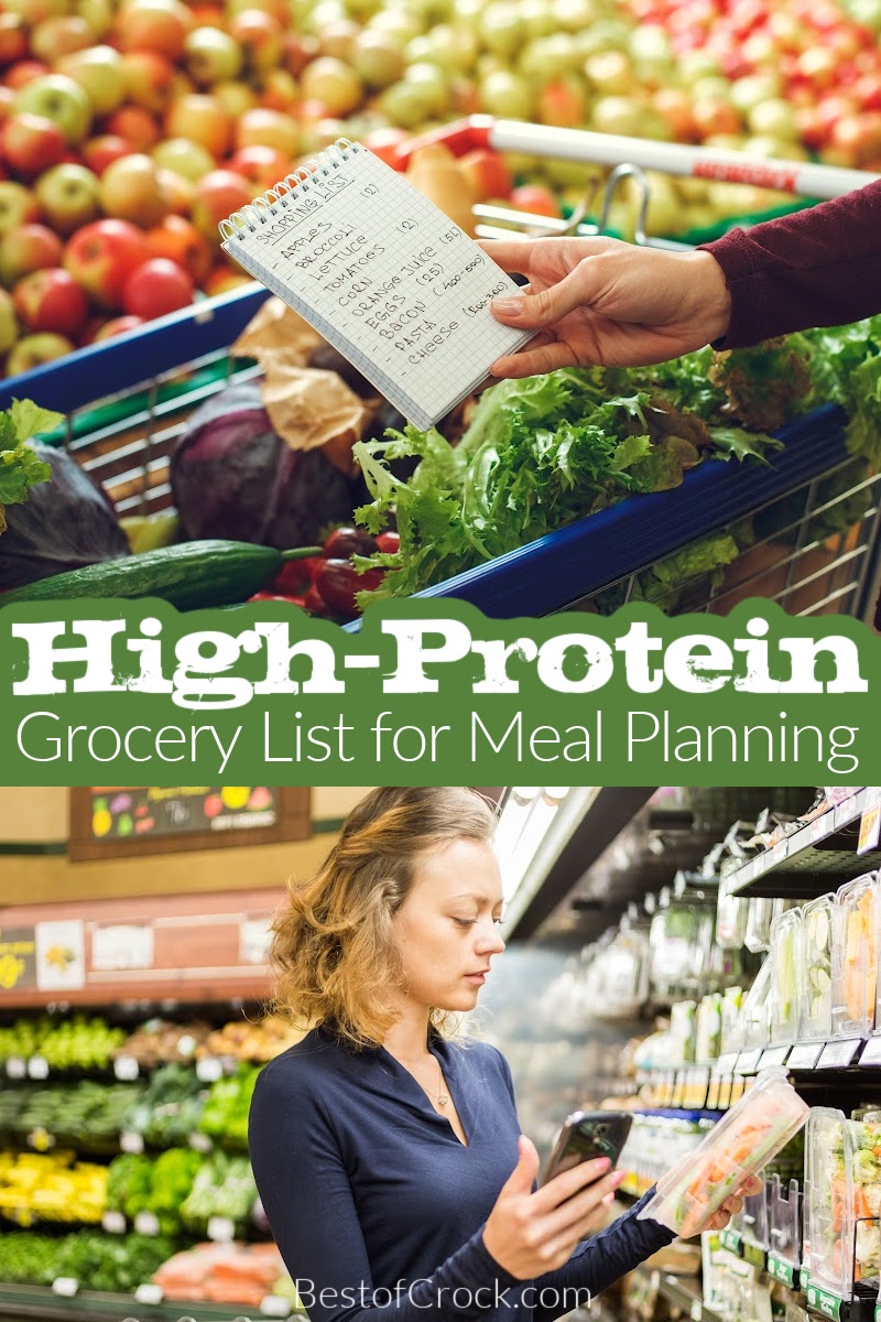 A high protein grocery list can help us stock up on healthy ingredients that help with meal planning recipes. High protein Shopping List | High protein Meat | High Protein Dairy | Best Grains for Protein | Best Groceries for Protein | High Protein Recipes | Healthy Eating Recipes | High Protein Crockpot Recipes | High Protein Instant Pot Recipes | Healthy Crockpot Recipes | Healthy Instant Pot Recipes #mealplanning #healthyeating