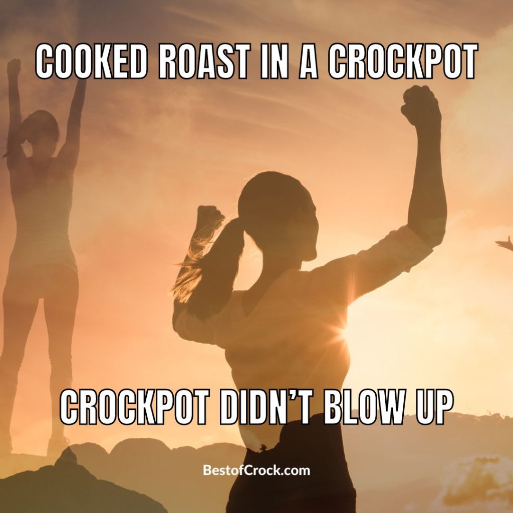 Crockpot Jokes Cooked roast in a crockpot, crockpot didn’t blow up.