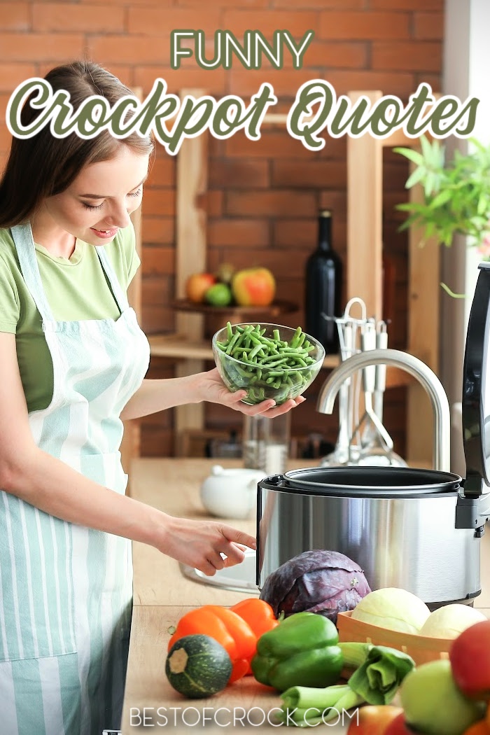 Funny crockpot quotes about life can help give us something to laugh at when that crockpot dinner recipe isn’t going quite right. Funny Quotes About Crockpots | Funny Slow Cooker Quotes | Crockpot Sayings | Funny Crockpot Sayings | Puns for Crockpots | Slow Cooker Puns | Cooking Quotes | Funny Quotes About Cooking #funnyquotes #crockpots via @bestofcrock