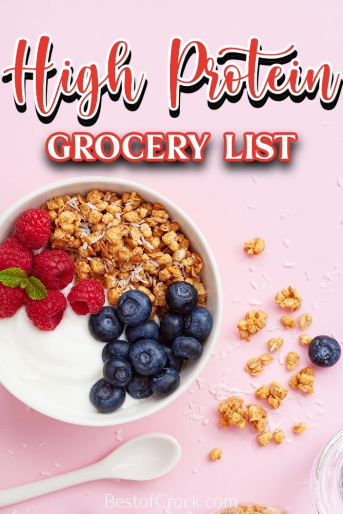 A high protein grocery list can help us stock up on healthy ingredients that help with meal planning recipes. High protein Shopping List | High protein Meat | High Protein Dairy | Best Grains for Protein | Best Groceries for Protein | High Protein Recipes | Healthy Eating Recipes | High Protein Crockpot Recipes | High Protein Instant Pot Recipes | Healthy Crockpot Recipes | Healthy Instant Pot Recipes #mealplanning #healthyeating