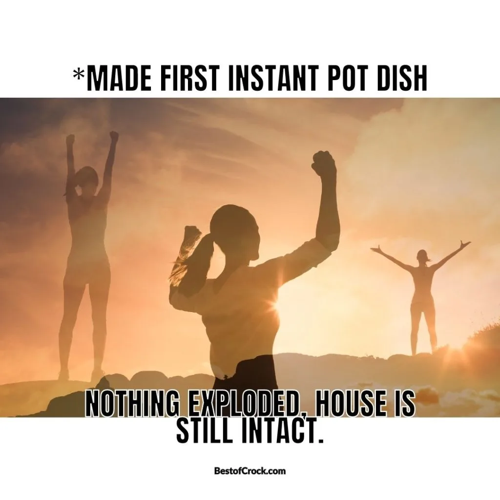 Instant Pot Memes *Made first Instant Pot dish. Nothing exploded, house is still intact.