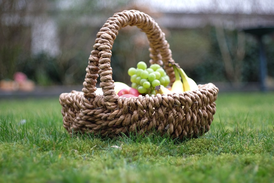 Instant Pot Spring Dinner Ideas Close Up of a Picnic Basket on Grass