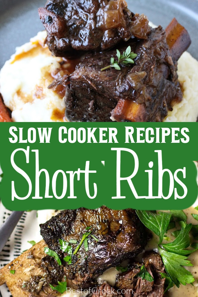 Slow Cooker Short Ribs Recipes can make you rethink the way you look at the best meats for grilling and how you cook ribs. Crockpot Ribs Recipes | Crockpot Recipes with Beef | Wine Braised Crockpot Recipes | Crockpot Recipes with Red Wine | Beef Dinner Recipes | Dinner Party Recipes | Slow Cooker Beef Recipes | Slow Cooker Ribs Recipes | Crockpot Recipes for Summer | Summer Slow Cooker Recipes #slowcooker #beefrecipes via @bestofcrock