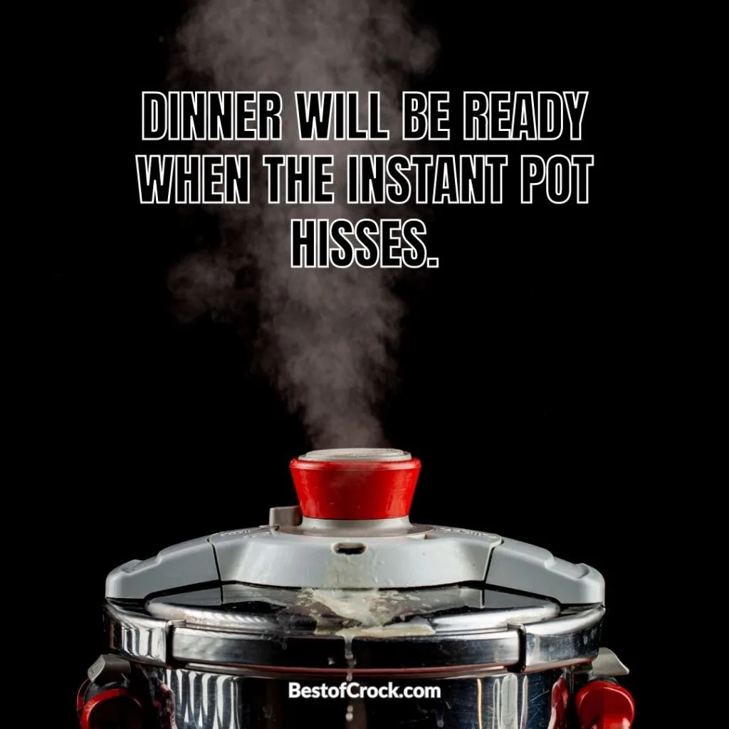 Time Saving Instant Pot Jokes Dinner will be ready when the Instant Pot hisses.