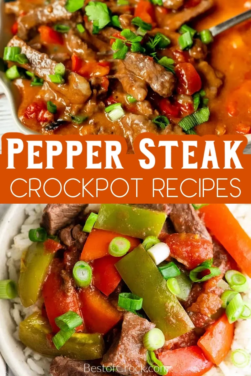 The best crockpot pepper steak recipes help you enjoy a delicious steak dinner recipe without the hassle of actually stir-frying. Crockpot Steak Recipes | Crockpot Stir Fry Recipes | Healthy Crockpot Recipes | Slow Cooker Dinner Recipes | Crockpot Dinners with Steak | Flank Steak Recipes | Flank Steak Crockpot Recipes | Slow Cooker Steak Recipes | Easy Steak Dinner Recipes | Steak and Rice Recipes #crockpotrecipes #dinnerrecipes via @bestofcrock