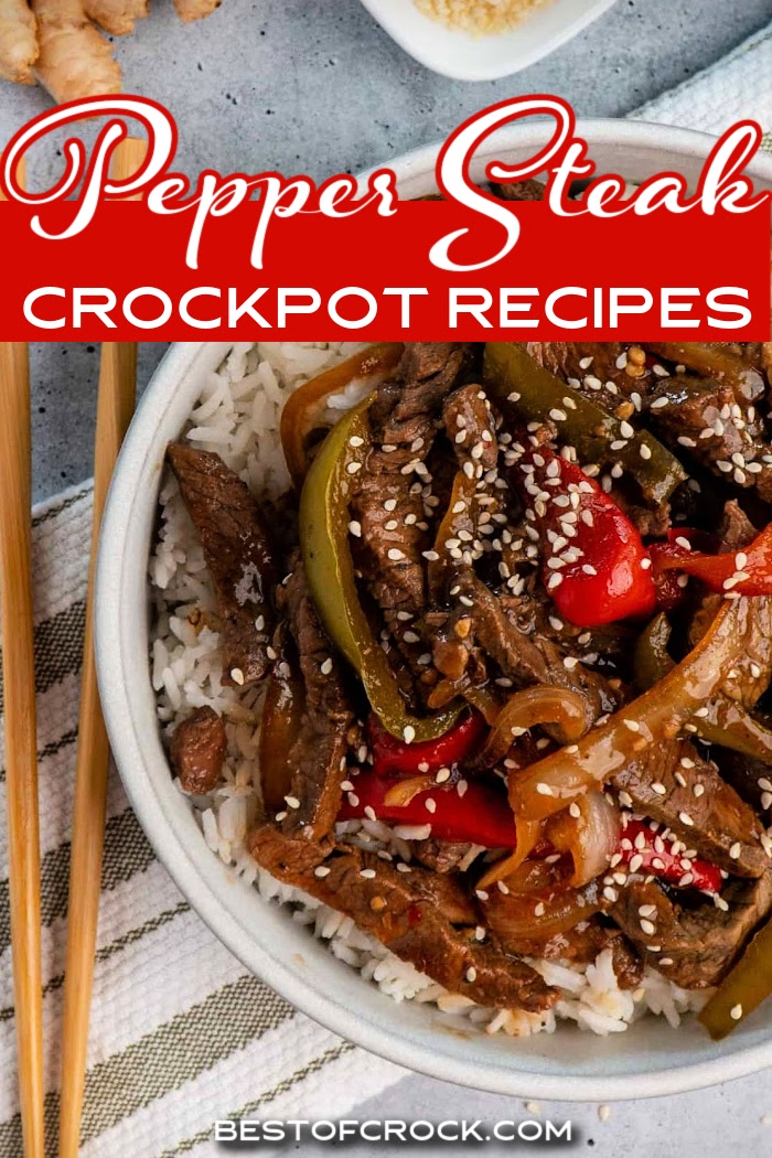 The best crockpot pepper steak recipes help you enjoy a delicious steak dinner recipe without the hassle of actually stir-frying. Crockpot Steak Recipes | Crockpot Stir Fry Recipes | Healthy Crockpot Recipes | Slow Cooker Dinner Recipes | Crockpot Dinners with Steak | Flank Steak Recipes | Flank Steak Crockpot Recipes | Slow Cooker Steak Recipes | Easy Steak Dinner Recipes | Steak and Rice Recipes #crockpotrecipes #dinnerrecipes via @bestofcrock