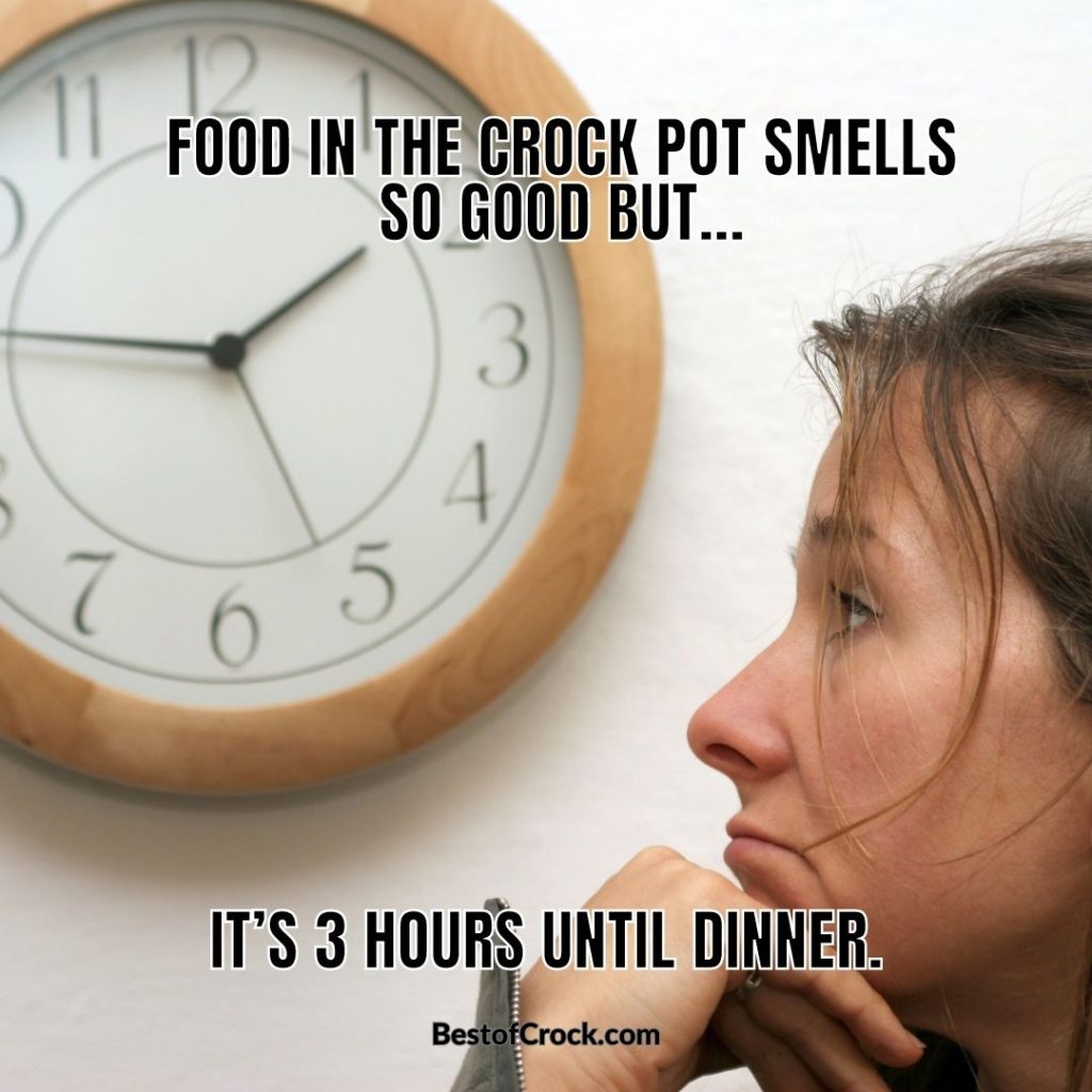 Slow Cooked Memes About Crockpots Food in the crock pot smells so good but…It’s 3 hours until dinner.