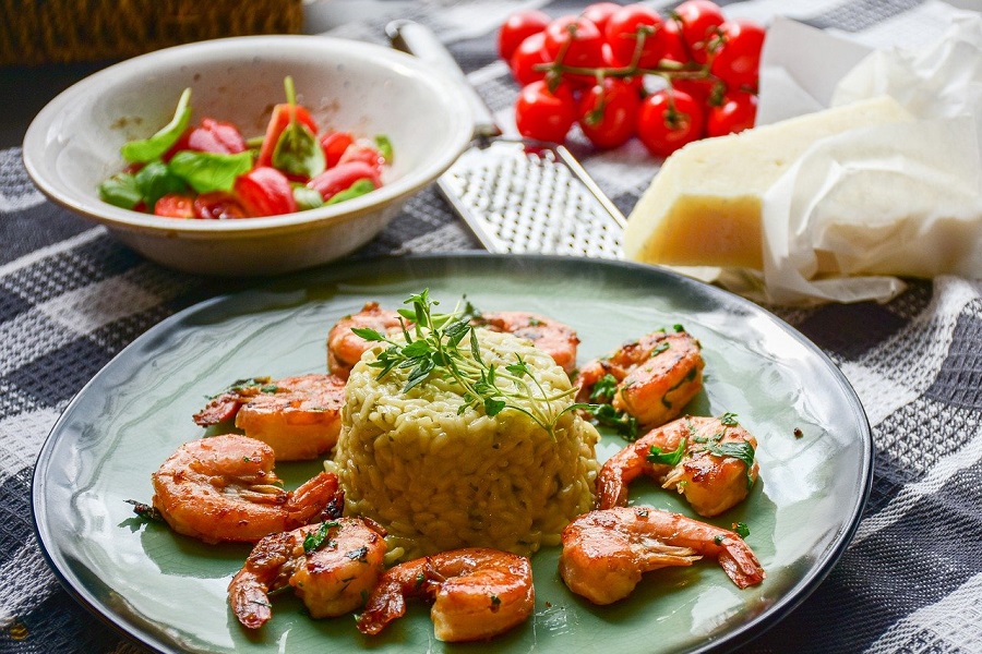 Instant Pot Shrimp Recipes Close Up of a Shrimp and Rice Dish