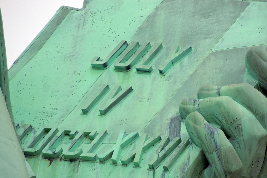 Patriotic Puns Close Up of the Statue of Liberty 