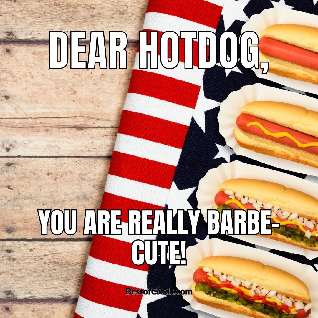 Patriotic Puns Dear hotdog, you are really barbe-cute!
