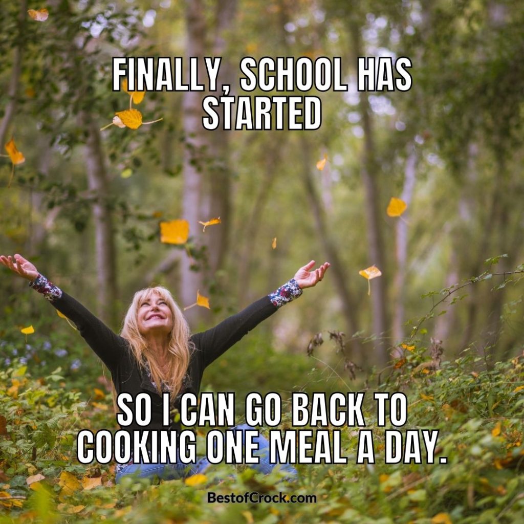 Back to School Memes Finally, school has started so I can go back to cooking one meal a day.