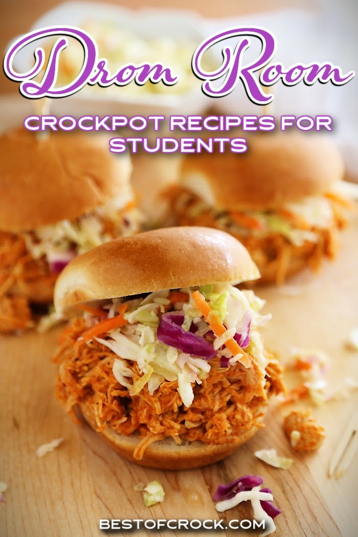 Dorm room crockpot recipes make college recipes easier to make and clean-up a breeze so you can get back to studying. College Recipes | Dinner Recipes for College Students | Drom Room Recipes | Crockpot College Recipes | Slow Cooker Recipes for Students | Crockpot Recipes for Students | Easy Dinner Recipes | Healthy Dinner Recipes | Healthy Dinner Ideas for College via @bestofcrock