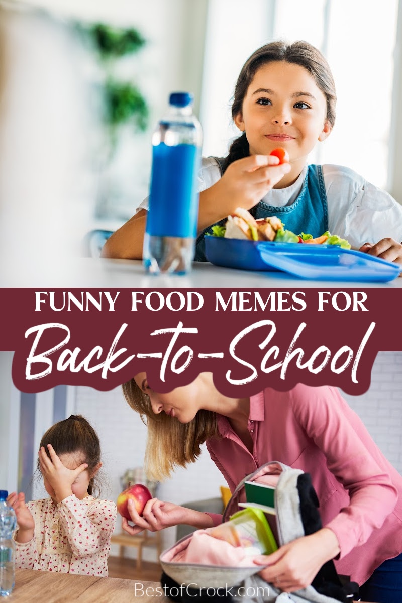 Funny back to school memes about food won’t fill your child’s lunchbox with school lunch recipes, but they will make you laugh. Back to School Jokes | Memes for Parents | Memes for Students | Funny Parenting Memes | Short Parenting Quotes | Memes About School | Memes About School Lunches via @bestofcrock