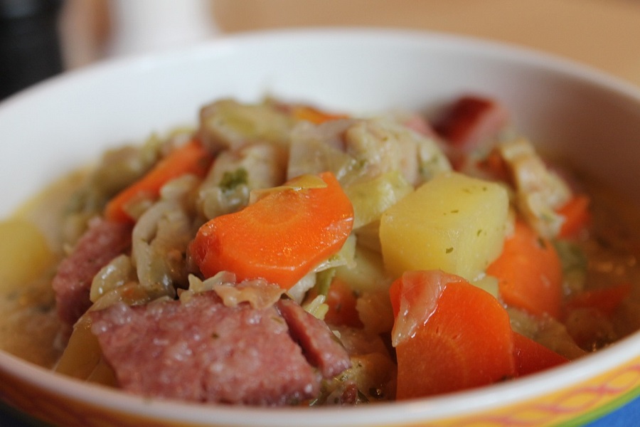 Crockpot Stews with Beef Close Up of Beef Stew with Onions, Carrots, and Beef