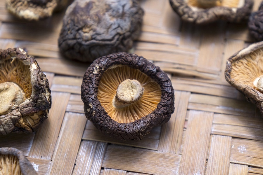 Mushroom Caps vs Stems Cooking Tips Close Up of Dried Mushrooms