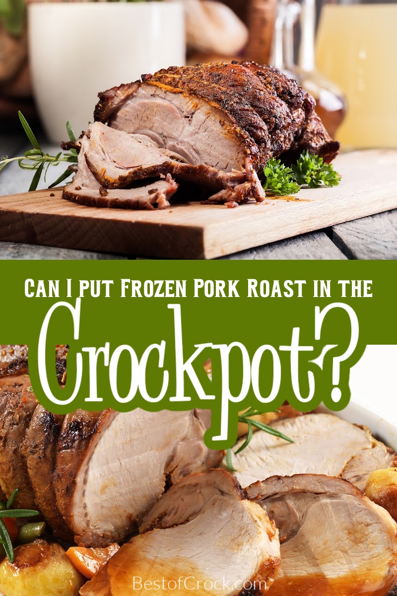 Can I put a frozen pork roast in the crockpot? Knowing the answer can help your meal prep when cooking pork roast dinner recipes. Crockpot Cooking Tips | Slow Cooker Tips | Pork Roast Tips | Frozen Pork Roast Tips | Healthy Eating Ideas | Crockpot Pork Recipes | Slow Cooker Pork Recipes | How to Cook Pork | Safe Ways to Cook Pork | Pork Handling Tips