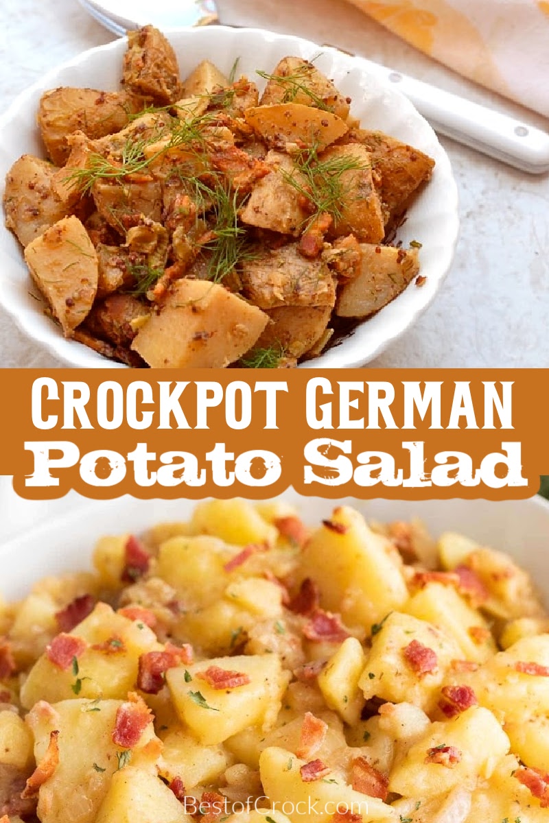 Crockpot German potato salad recipes might just end up being the best crockpot side dish with potatoes you have ever made! Hot Potato Salad | Crockpot Potato Salad | Hot German Potato Salad Celery | Crockpot Side Dish Recipes with Potatoes | Crockpot Recipes with Potatoes | Summer BBQ Side Dishes | BBQ Side Dish Recipes via @bestofcrock