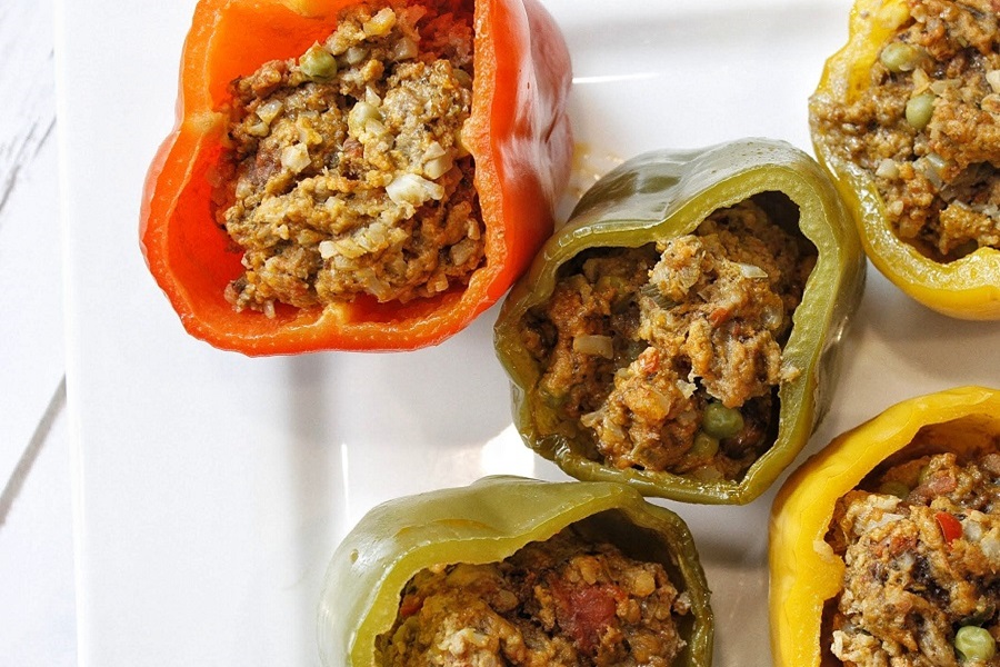 Leftover Hamburger Meat Recipes for Dinner Close Up of Stuffed Bell Peppers