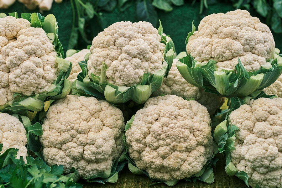 Instant Pot Cauliflower Recipes Close Up of Stacked Cauliflower Heads