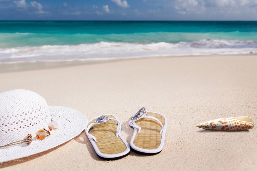 Super Easy Summer Dessert Recipes Sandals, a Sun Hat and a Shell on a Sandy Beach 