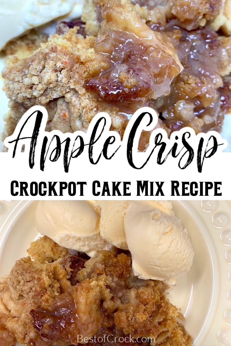 Making an apple crisp is easier when you use this easy crockpot apple crisp with cake mix recipe that is filled with flavor. Slow Cooker Apple Crisp Recipe | Crockpot Dessert Recipe | Slow Cooker Dessert Recipe | Crockpot Recipes with Apples | Apple Crisp without Oats | Cake Mix Apple Crisp via @bestofcrock