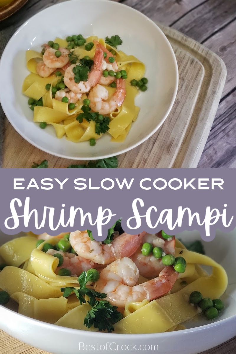 This slow cooker shrimp scampi recipe will be an immediate favorite for your family and friends. It is an easy dinner recipe for weekly meal planning! Crockpot Seafood Recipes | Crockpot Shrimp Recipes | Crockpot Pasta Recipes | Slow Cooker Pasta | Crockpot Dinner Recipes | Date Night Recipes | Easy Crockpot Recipes via @bestofcrock