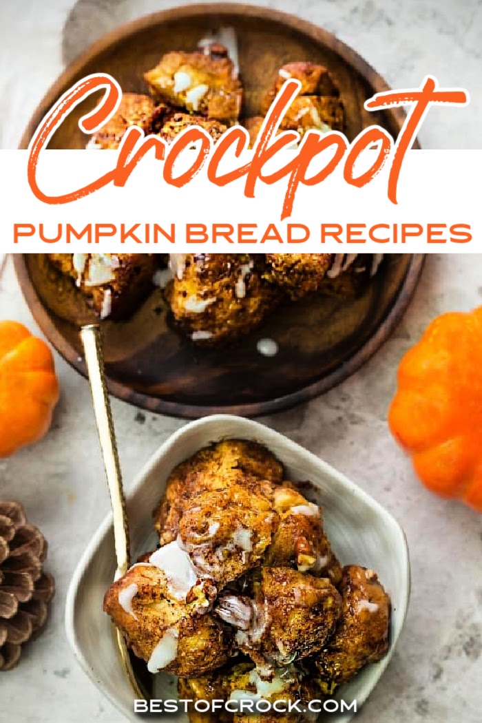 The best crockpot pumpkin bread recipes will fill your home with the scents of fall! They are easy to make, too! Crockpot Recipes with Pumpkin | Pumpkin Crockpot Recipes | Crockpot Recipes for Fall | Fall Crockpot Recipes | Thanksgiving Crockpot Recipes | Crockpot Thanksgiving Ideas | Slow Cooker Bread Recipes | Crockpot Bread Recipes | Pumpkin Bread Ideas via @bestofcrock