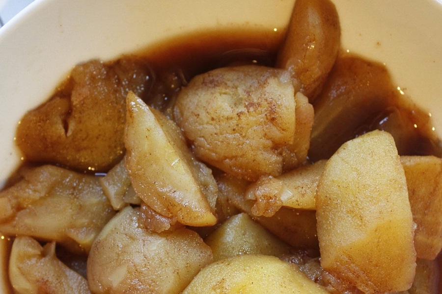 Faster than Stovetop Instant Pot Cinnamon Apples Recipe Close Up of Cinnamon Apples in a Bowl