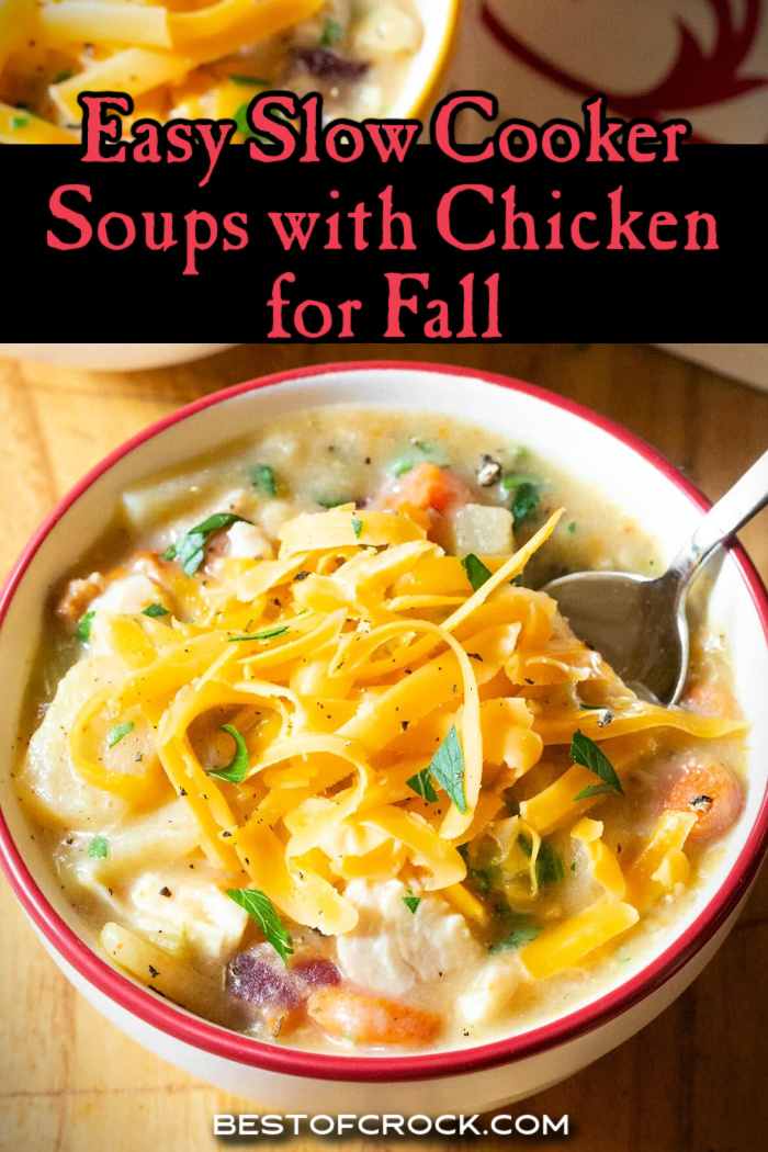 Easy slow cooker soups with chicken for fall make for some amazing comfort food recipes or fall dinner party appetizers. Fall Soup Recipes | Chicken Soup Recipes | Soup Recipes with Chicken | Fall Dinner Party Recipes | Fall Dinner Recipes | Meal Prep Recipes | Crockpot Soup Recipes | Crockpot Soups with Chicken | Homemade Soup Recipes | Healthy Crockpot Recipes | Healthy Slow Cooker Recipes via @bestofcrock