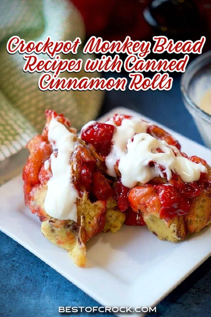 Enjoy these easy crockpot monkey bread recipes with canned cinnamon rolls that you can make as a crockpot breakfast or crockpot dessert. Monkey Bread with Canned Biscuits | Monkey Bread Frozen Dinner Rolls | Crockpot Dessert Recipes | Crockpot Breakfast Recipes | Crockpot Cinnamon Rolls Recipe | Slow Cooker Breakfast Ideas | Crockpot Recipes for Dessert | Crockpot Party Recipes | Holiday Breakfast Recipes | Crockpot Recipes for Holidays via @bestofcrock