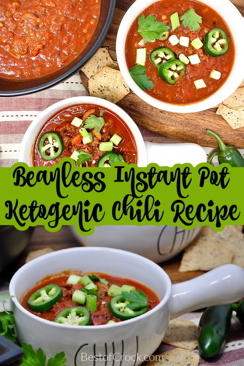 There are many ways to make chili but the best might be the beanless Instant Pot ketogenic chili that is perfect for any low carb diet. Instant Pot Chili Recipe | Low Carb Chili Recipe | Keto Chili Recipe | Low Carb Beef Chili | Low Carb Pork Chili | Keto Instant Pot Recipe via @bestofcrock