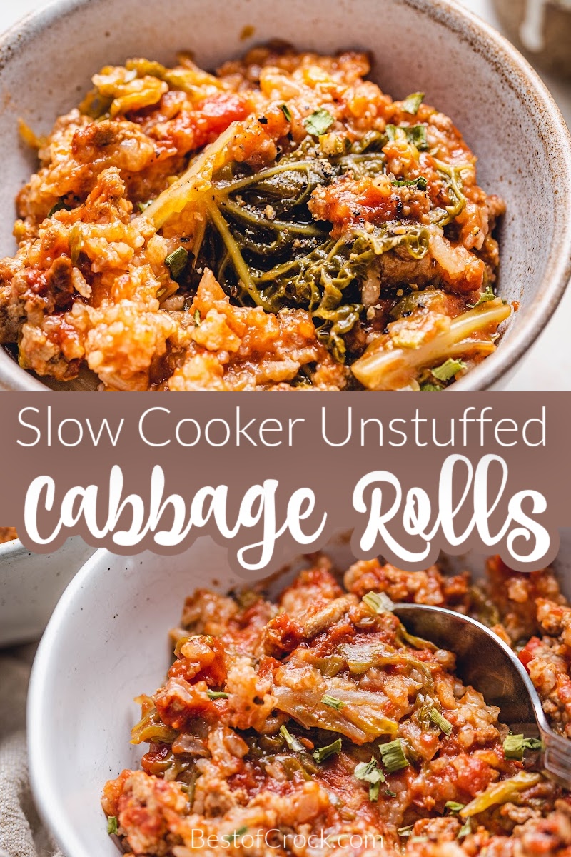 Crockpots make enjoying unstuffed cabbage rolls so much easier. This is an easy crockpot recipe that provides a healthy dinner for the whole family. Healthy Crockpot Recipes | Family Dinner Recipes | Crockpot Cabbage Recipes | Healthy Cabbage Recipes | Crockpot Lunch Recipes | Party Recipes | Crockpot Recipes for a Crowd | Recipes with Cabbage | Vegetable Recipes via @bestofcrock