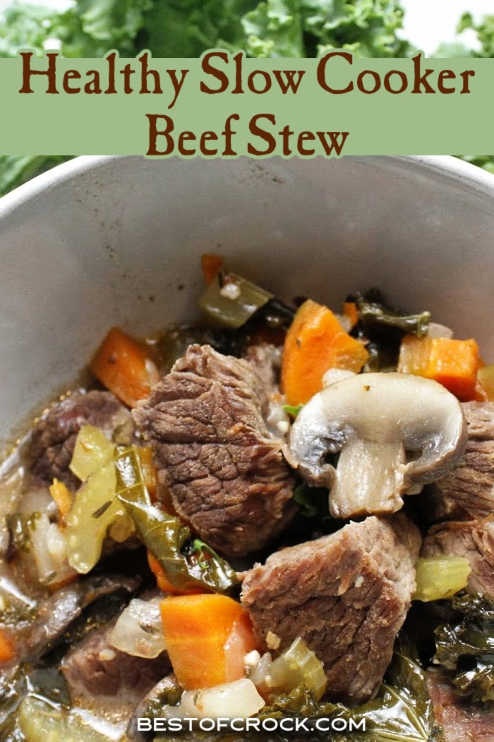 The flavors in this healthy slow cooker beef stew recipe will fill your home with the smells of a delicious home cooked dinner. Beef Stew Crockpot Clean Eating | Beef Stew Crockpot Low Carb | Healthy Crockpot Recipes with Beef | Slow Cooker Recipes with Beef | Healthy Beef Recipe | Beef Crockpot Recipes | Easy Dinner Ideas via @bestofcrock