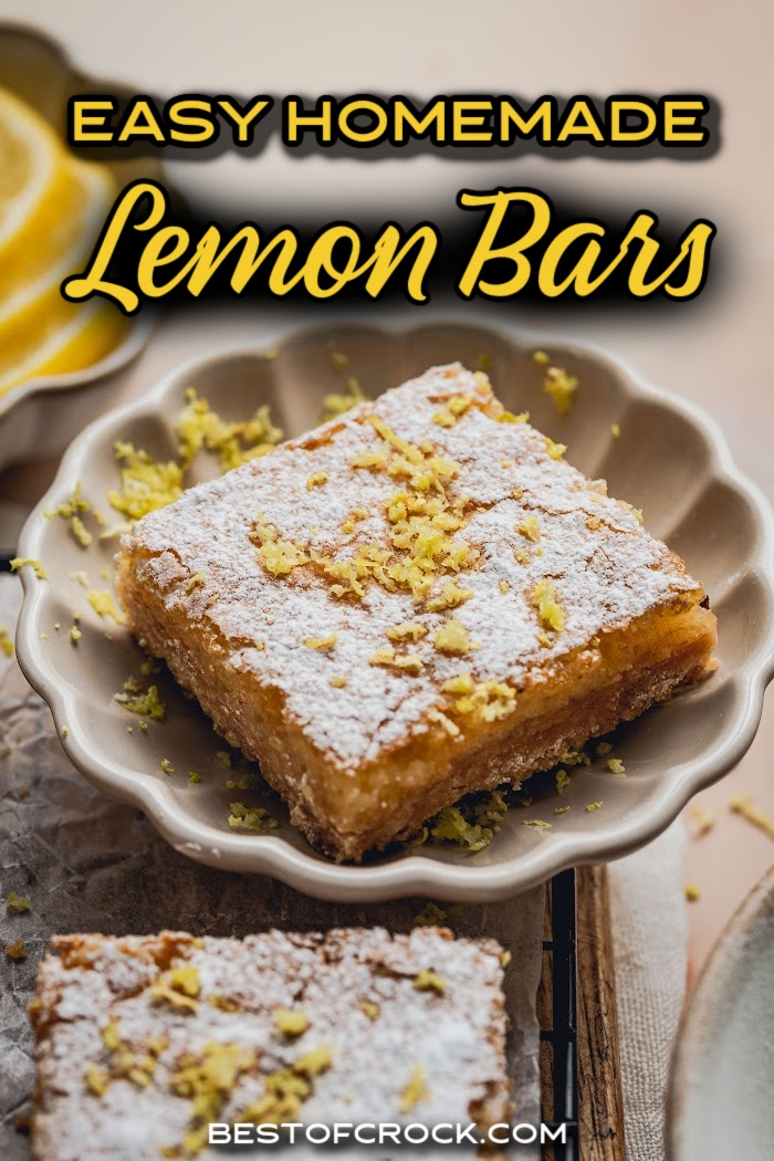 An easy lemon bars recipe for 9x13 pan fits right in as a spring dessert or summer party snack recipe. Easy Dessert Recipes | Lemon Dessert Recipes | Dessert Recipes with Lemon | Desserts with Fresh Fruit | Summer Dessert Recipes | Spring Dessert Recipes | Snacks for Summer | Snacks for Spring | Pool Party Dessert Recipes | Summer Party Dessert Recipes