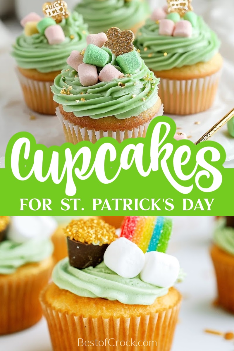 These St Patricks Day cupcake recipes will bring the Irish spirit into your home and fill it with a little luck of the Irish. St Patricks Day Recipes | St Patricks Day Party Recipes | St Patricks Day Dessert Recipes | Cupcakes for St Patricks Day | Green Treats for St Patricks Day | Green Recipes for St Patricks Day | Cupcakes with Baileys Irish Cream | Cupcakes with Guinness | Party Recipes with Lucky Charms via @bestofcrock