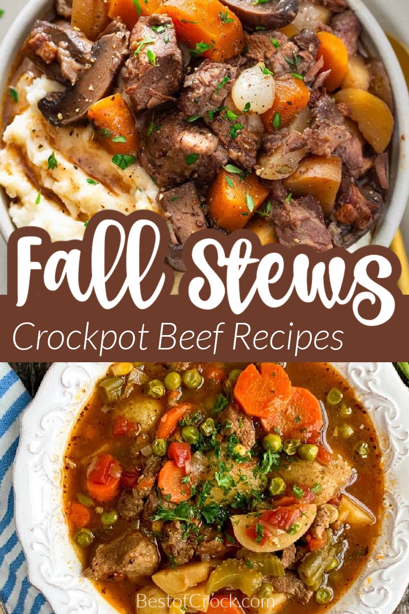 The best crockpot stews with beef for fall are filled with flavor and easy to make, and the leftovers mean saving money on groceries! Crockpot Recipes with Beef | Fall Crockpot Recipes | Crockpot Recipes for Fall | Slow Cooker Fall Recipes | Slow Cooker Stew Recipes | Beef Stew Recipes | Beef Dinner Recipes | Crockpot Family Dinner Recipes | Fall Dinner Ideas via @bestofcrock